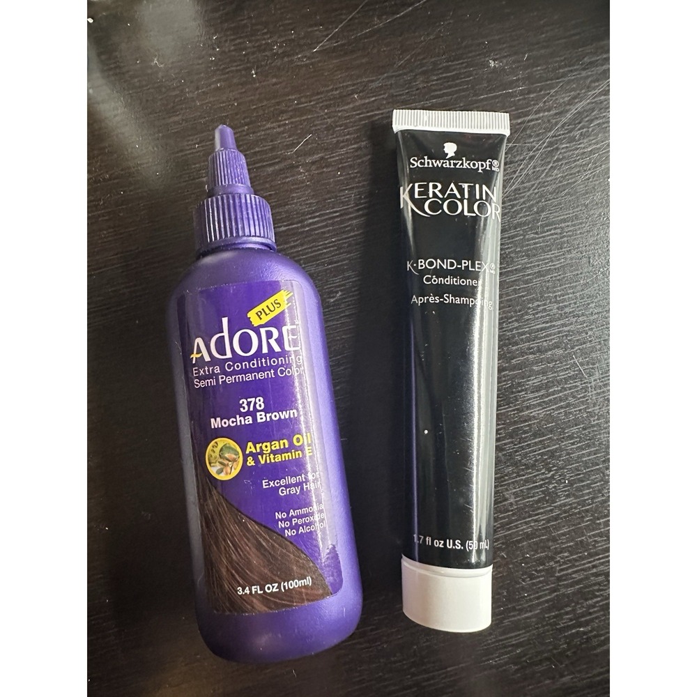 Adore 378 Mocha Brn Semi‎ Permanent Hair Color & Schwarzkopf Keratin Conditioner